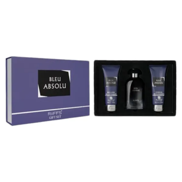 Set Cadou Bleu Absolu Apa de Parfum 100ml + Gel De Dus 100ml + Lotiune de corp 100ml, Riiffs